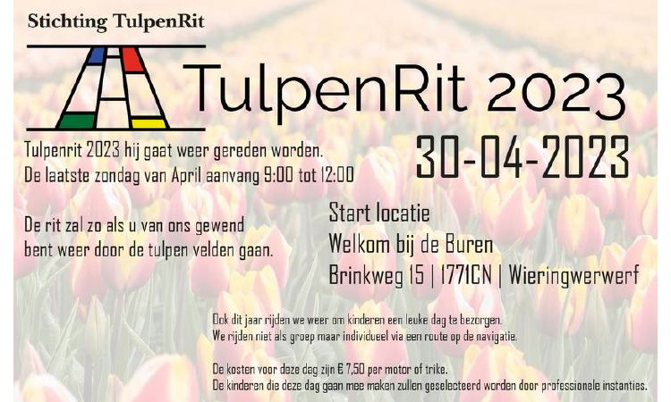 TulpenRit 2023 vanuit Wieringerwerf